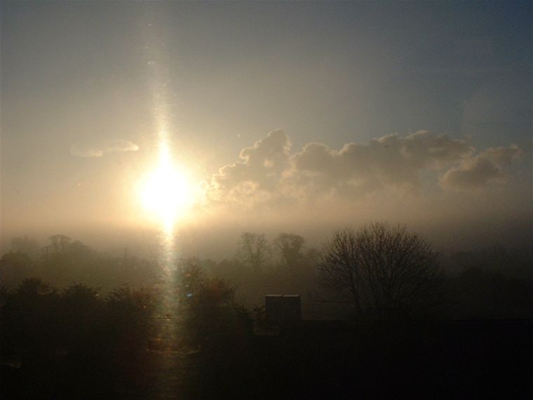 sunrise on the train