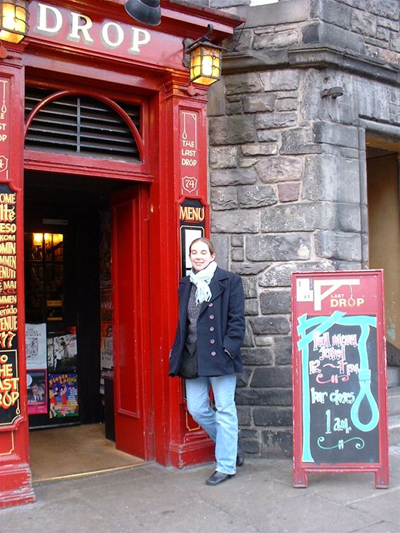 Audrey outside The Last Drop