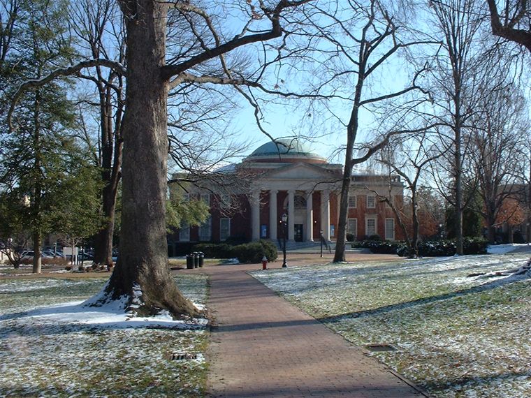 Various shots of UNC in the snow